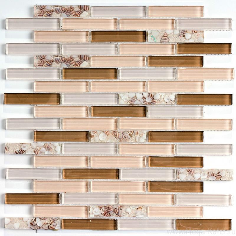 Мозаика стеклянная Shell Glass (Brown)